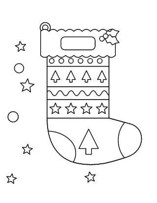 Bota navideña para colorear n.º 1, con etiqueta para el nombre