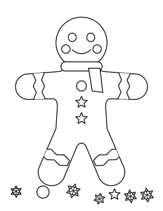 Galleta de jengibre para colorear: una galleta de jengibre con forma de muñeco