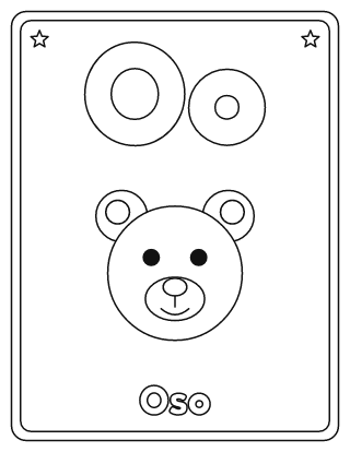 Letra O para colorear: O mayúscula, o minúscula y un oso