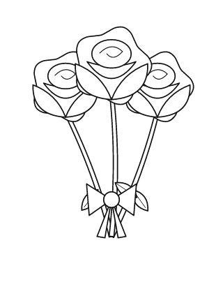 Bunch of Roses Colouring Page