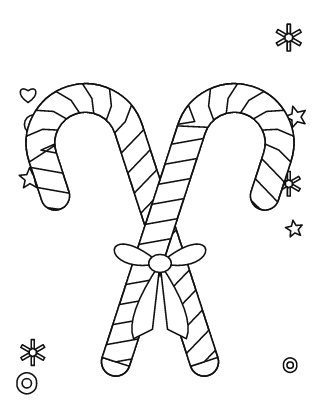 Candy Cane Coloring Page