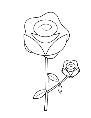 Children's Day Rose Colouring Page