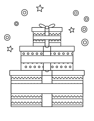 Christmas Presents Coloring Page #3