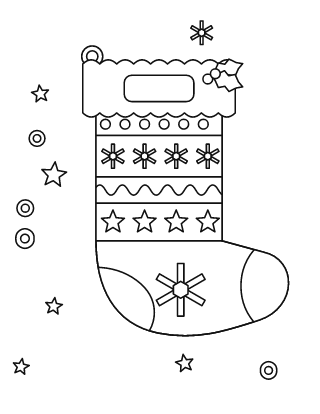 Christmas Stocking Coloring Page #1