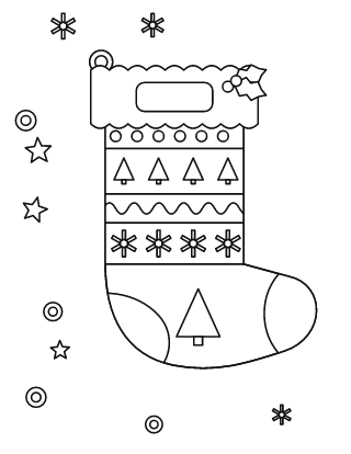 Christmas Stocking Coloring Page #3