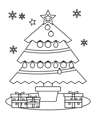 Christmas Tree Coloring Page #1