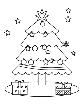 Christmas Tree Coloring Page #2