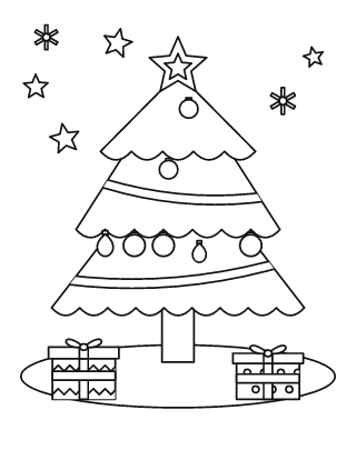 Christmas Tree Coloring Page #3