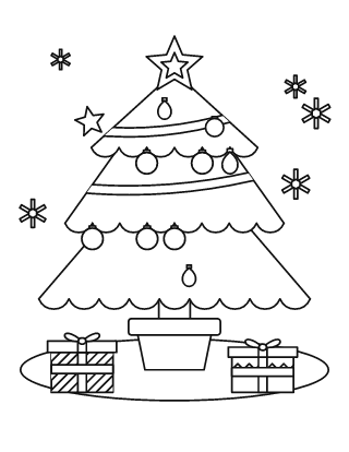 Christmas Tree Coloring Page #4