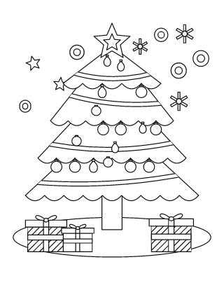 Christmas Tree Coloring Page #7