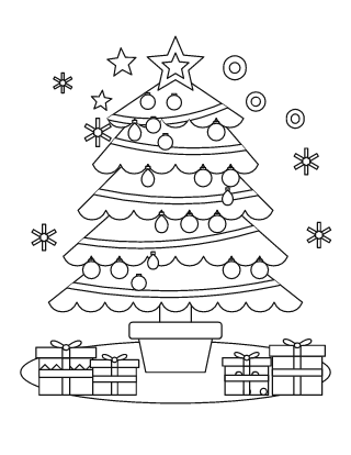 Christmas Tree Coloring Page #8