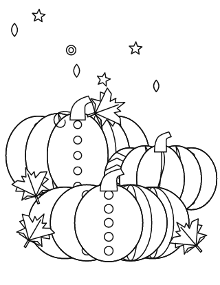 Fall Pumpkins Coloring Page