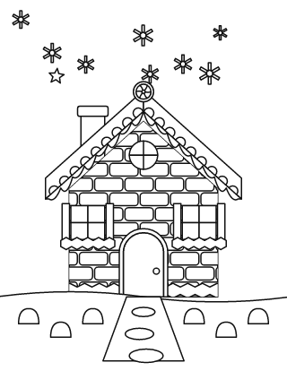 Gingerbread House Coloring Page #2