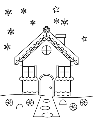 Gingerbread House Coloring Page #3
