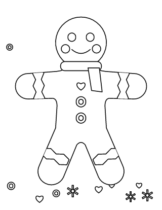 Gingerbread Man Coloring Page