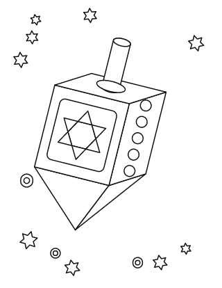 Hanukkah Dreidel Coloring Page