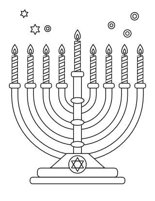 Menorah Coloring Page #1