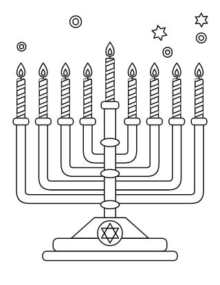 Menorah Coloring Page #2