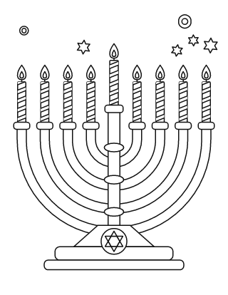 Menorah Coloring Page #3