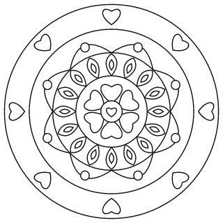Easy Heart Mandala #1