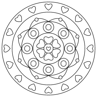 Easy Heart Mandala #3