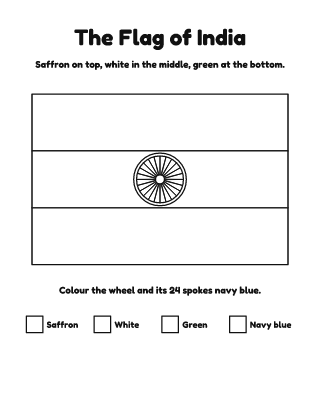 Indian Flag Colouring Page