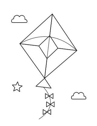Big Kite Colouring Page
