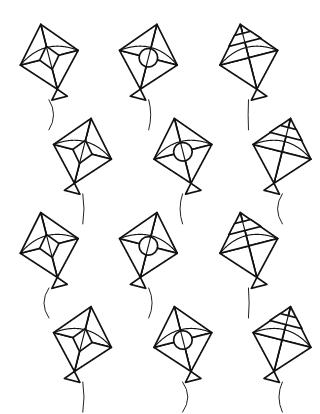 Kite Pattern Colouring Page