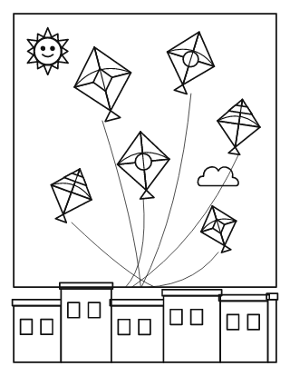 Kites in the Sky Colouring Page