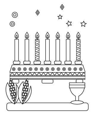 Kwanzaa Kinara Coloring Page #1