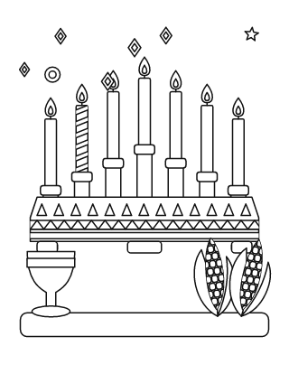 Kwanzaa Kinara Coloring Page #2