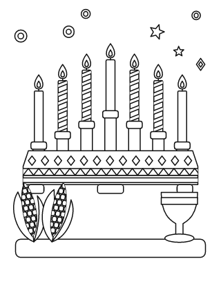 Kwanzaa Kinara Coloring Page #3