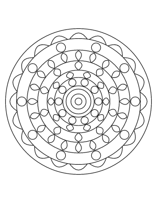 Medium Peacock Feather Mandala Colouring Page