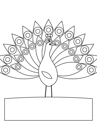 Peacock Colouring Page