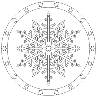 Hard Snowflake Mandala #9