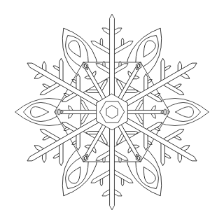 Hard Snowflake Mandala #10