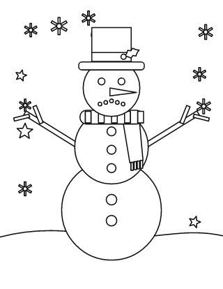 Snowman Coloring Page #1