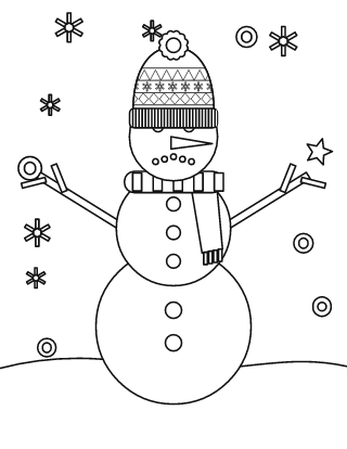 Snowman Coloring Page #2