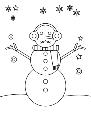 Snowman Coloring Page #3