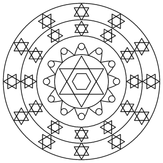 Easy Star of David Mandala