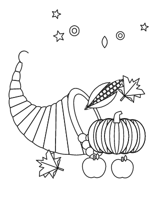 Cornucopia Coloring Page #1