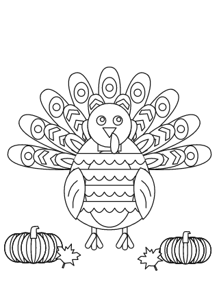 Thanksgiving Turkey Coloring Page #2
