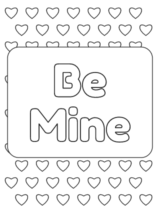Be Mine Valentine Coloring Page