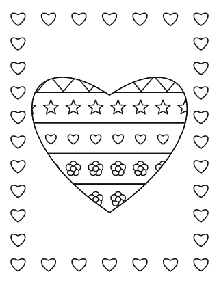 Valentine Heart Coloring Page #1