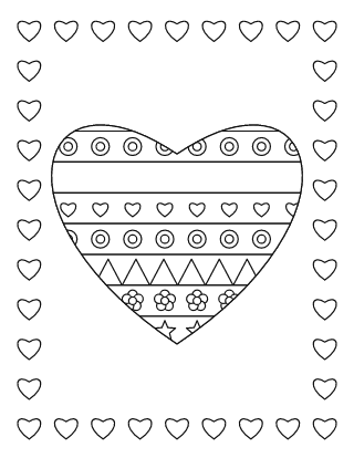 Valentine Heart Coloring Page #2