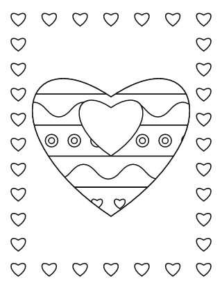 Valentine Heart Coloring Page #3