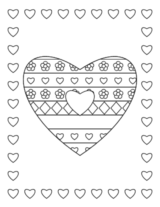 Valentine Heart Coloring Page #4