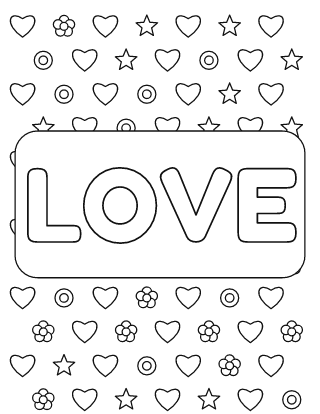 Love Valentine Coloring Page