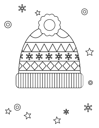 Winter Hat Coloring Page #1