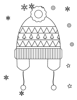 Winter Hat Coloring Page #2